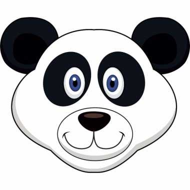 Kartonnen panda dieren masker voor kinderen