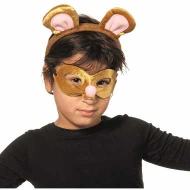 Muizen dieren masker en tiara voor kinderen