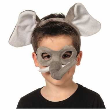 Olifanten dieren masker en tiara voor kinderen