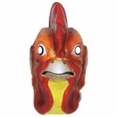 Plastic hanen dieren masker voor volwassenen