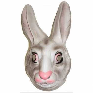 Plastic konijnen dieren masker voor volwassenen