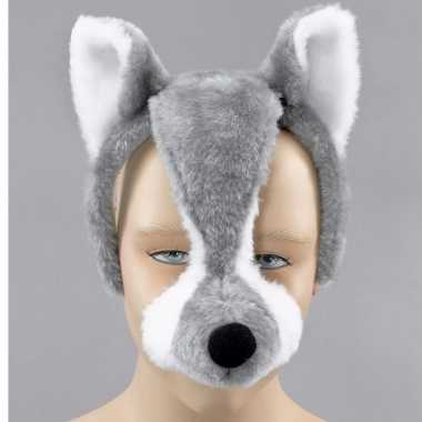 Wolven dieren masker met geluid