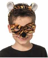 Tijger dieren masker en tiara voor kinderen